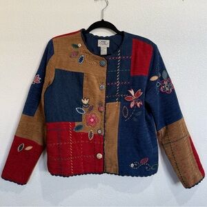 Vintage Jacket with Flowers Patches size PM